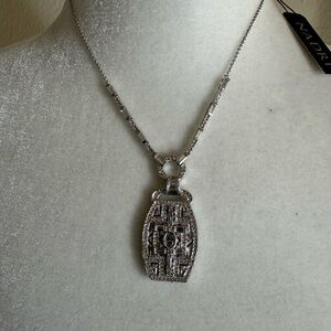 Nadri Rhodium and cubic zirconia necklace  Art Deco